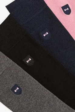 Coffret de quatre paires de chaussettes unies