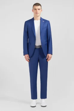 Costume regular en laine bleu