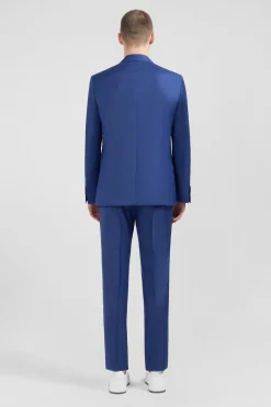 Costume regular en laine bleu