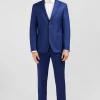 Costume slim en laine bleu