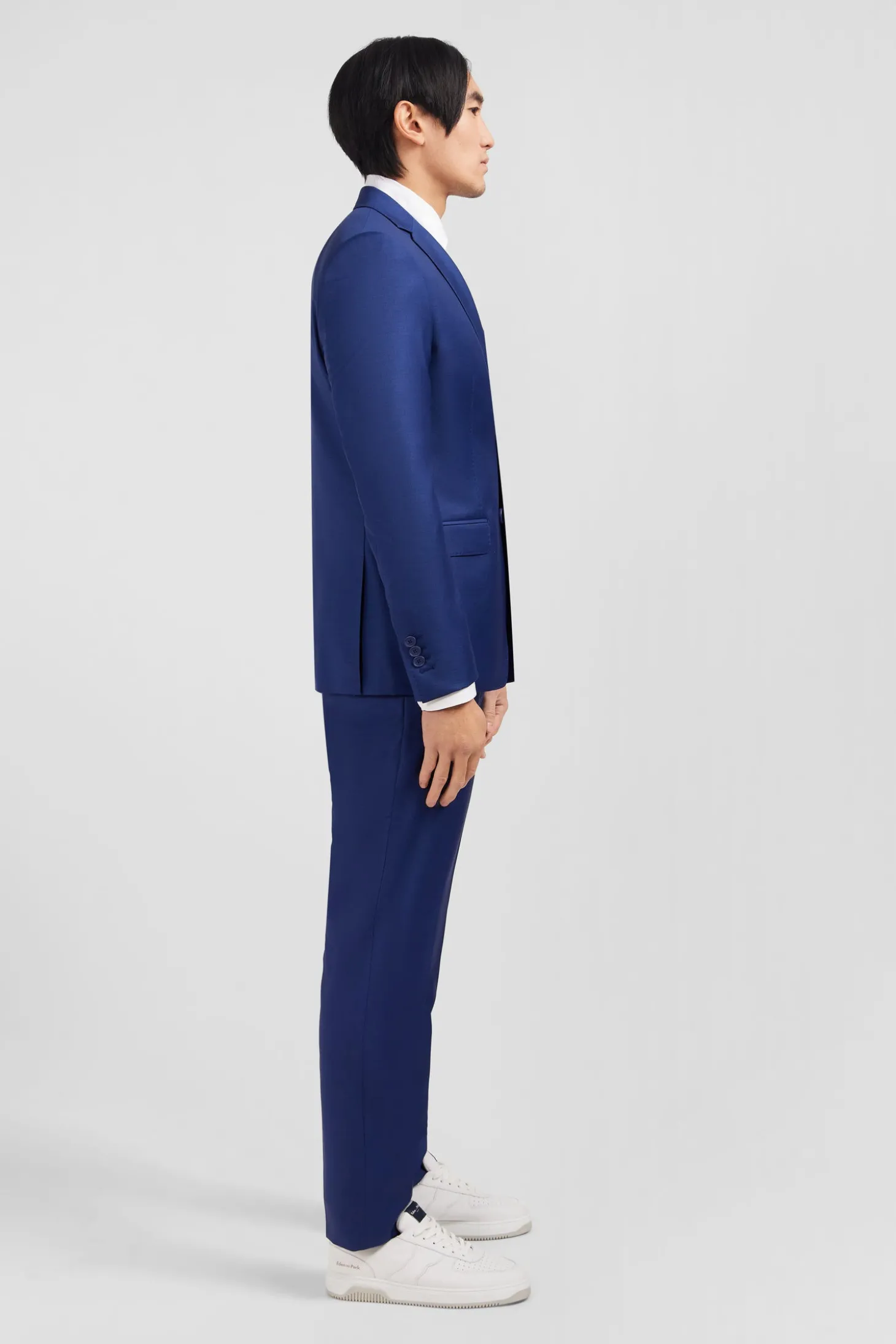 Costume slim en laine bleu