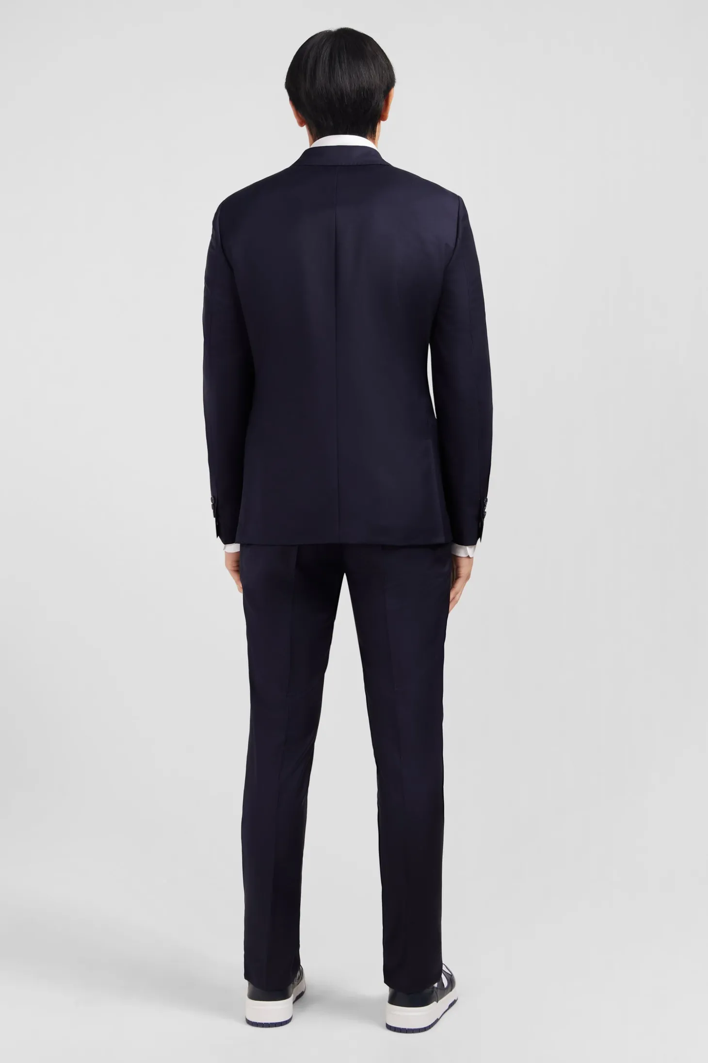 Costume slim en laine bleu marine