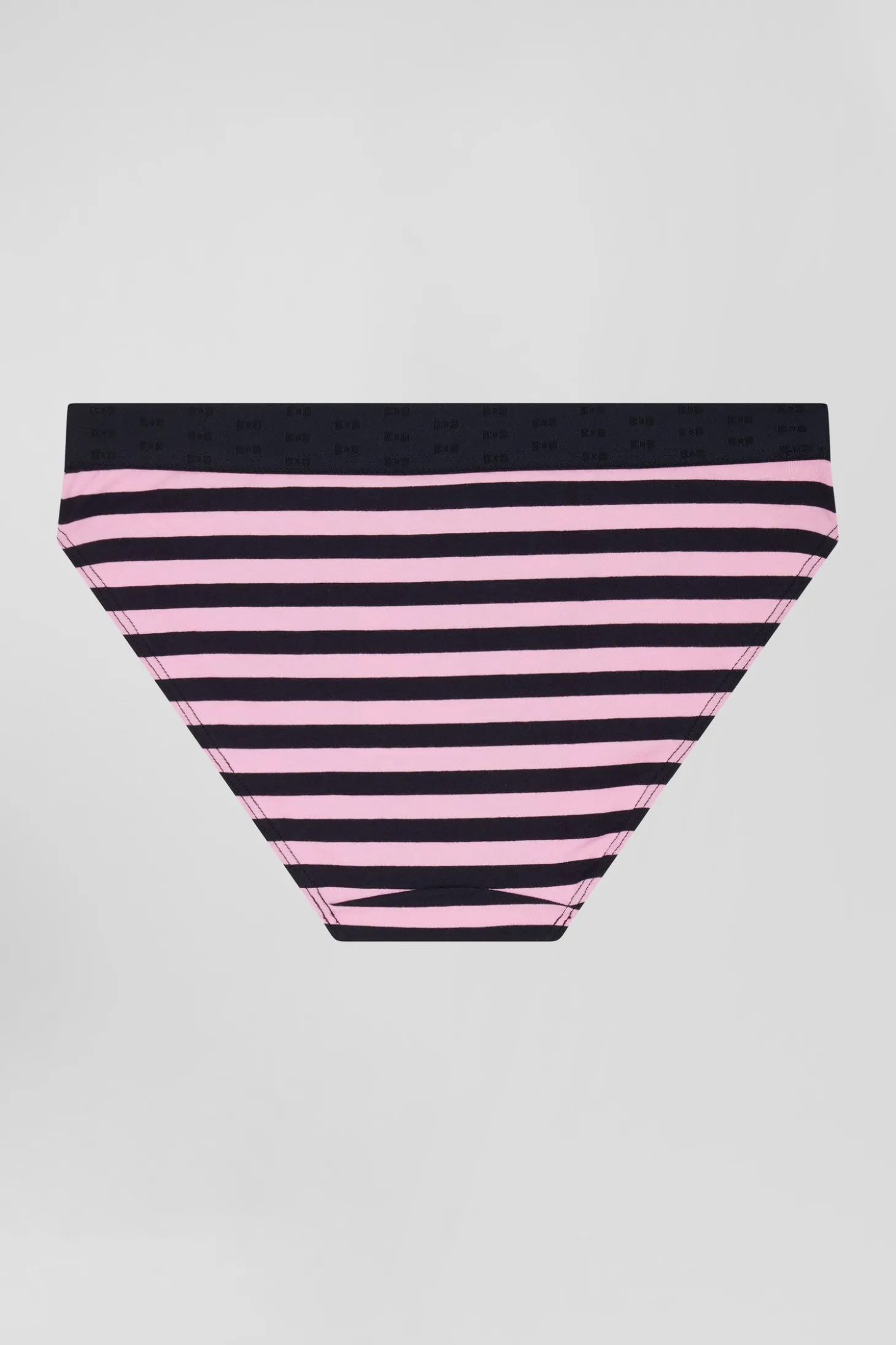 Culotte en jersey de coton stretch cerclée bleu marine et rose