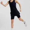Cycliste de sport stretch bleu marine