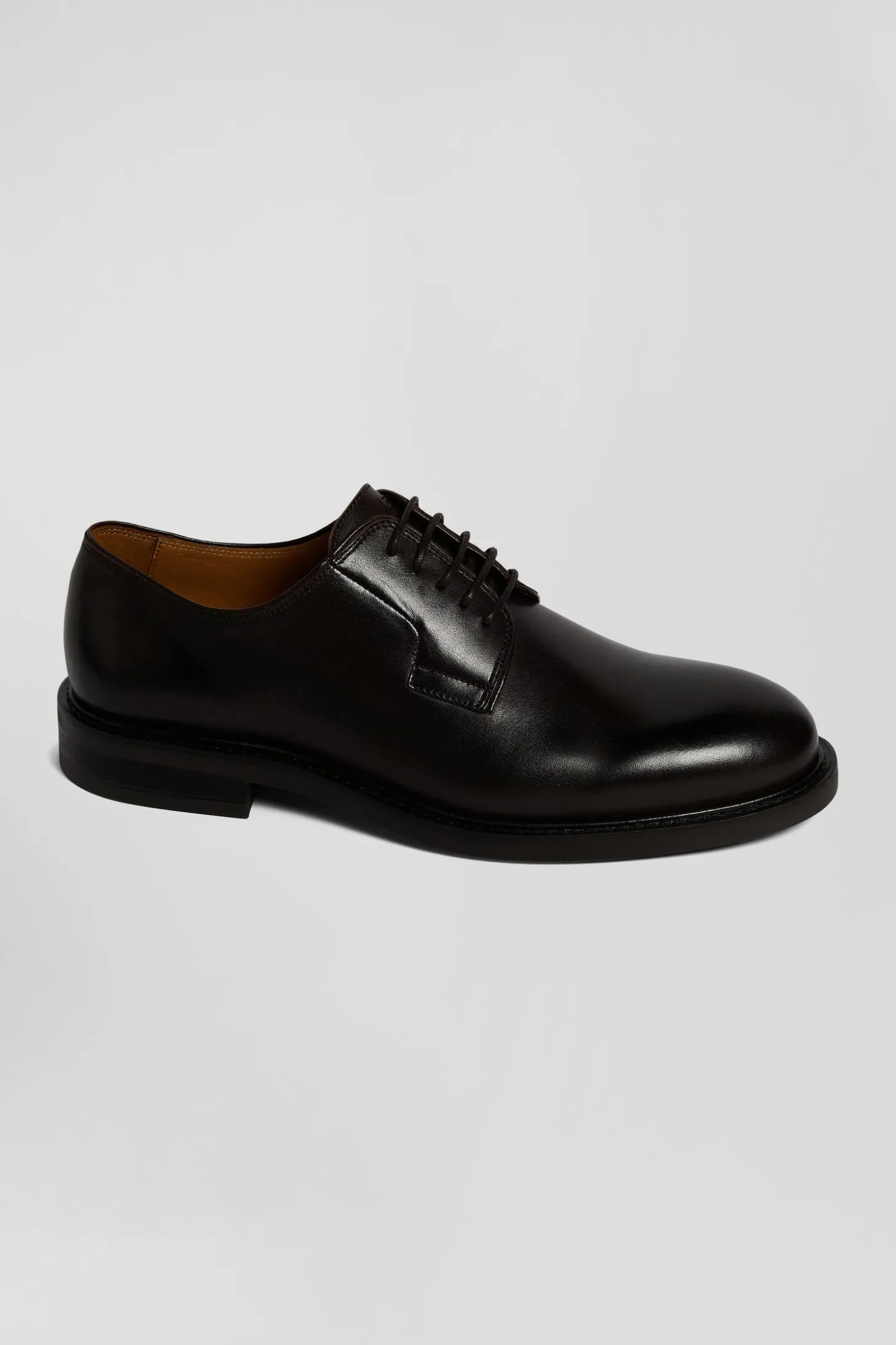 Derbies lacés en cuir marron