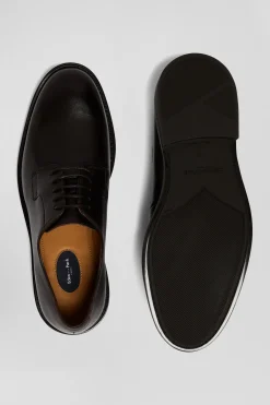 Derbies lacés en cuir marron