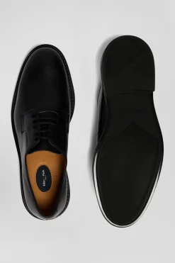 Derbies lacés en cuir noir