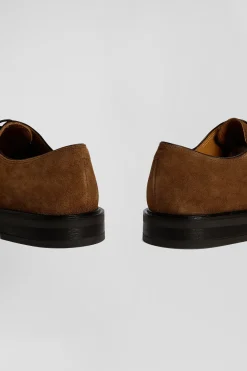 Derbies lacés en cuir suédé marron