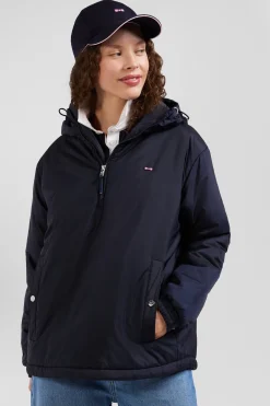 Doudoune à capuche intégrée bleu marine coupe Oversized