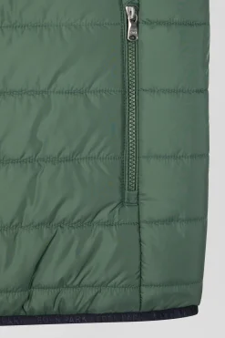 Doudoune sans manches matelassée à col montant vert