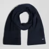 Echarpe à rayures cerclées en coton bleu marine