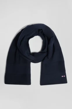 Echarpe à rayures cerclées en coton bleu marine
