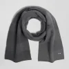 Echarpe à rayures cerclées en coton gris anthracite