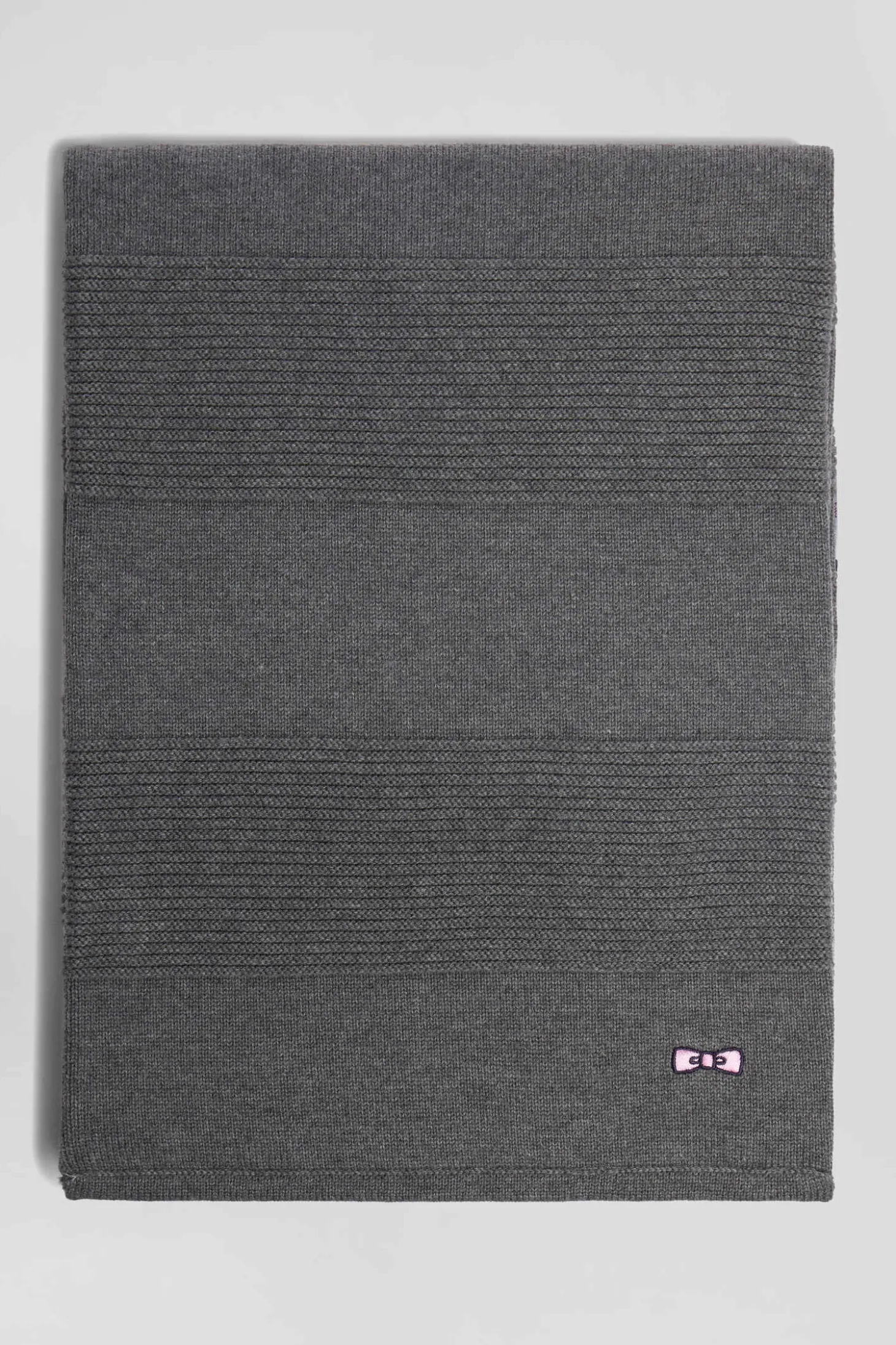 Echarpe à rayures cerclées en coton gris anthracite
