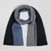 Echarpe colorblock bleu marine