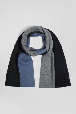 Echarpe colorblock bleu marine
