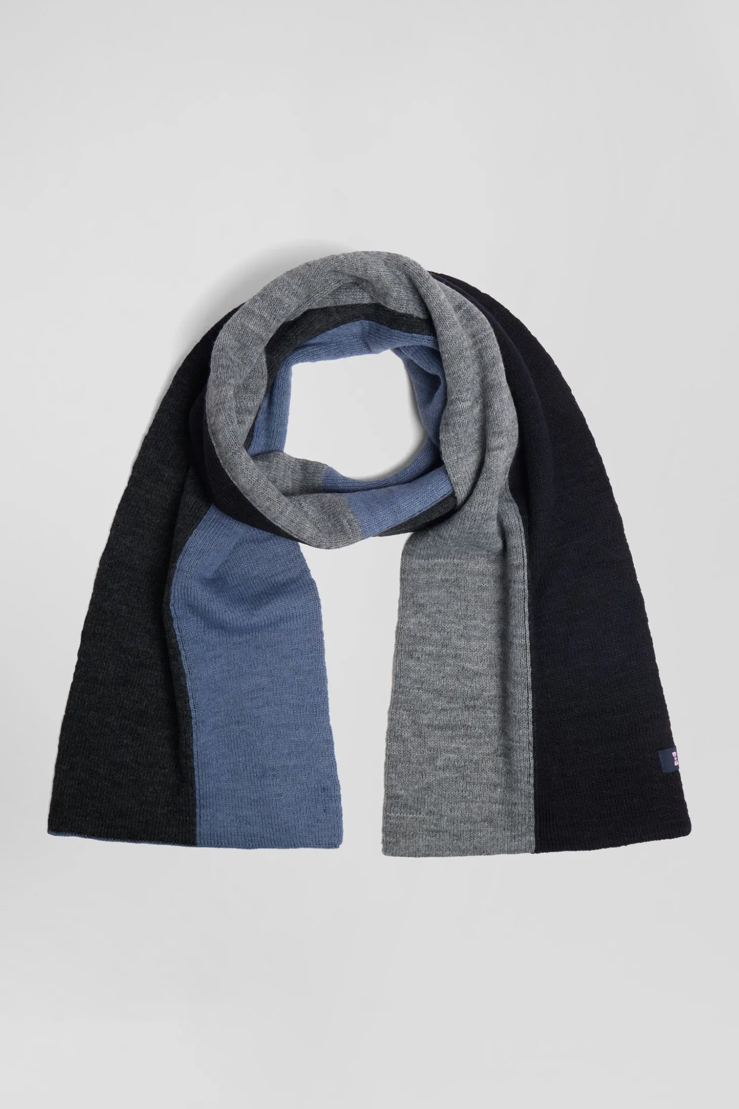 Echarpe colorblock bleu marine