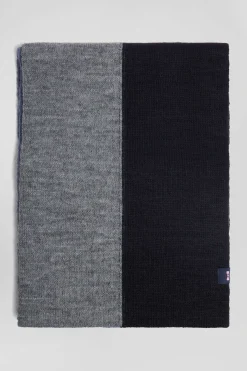 Echarpe colorblock bleu marine