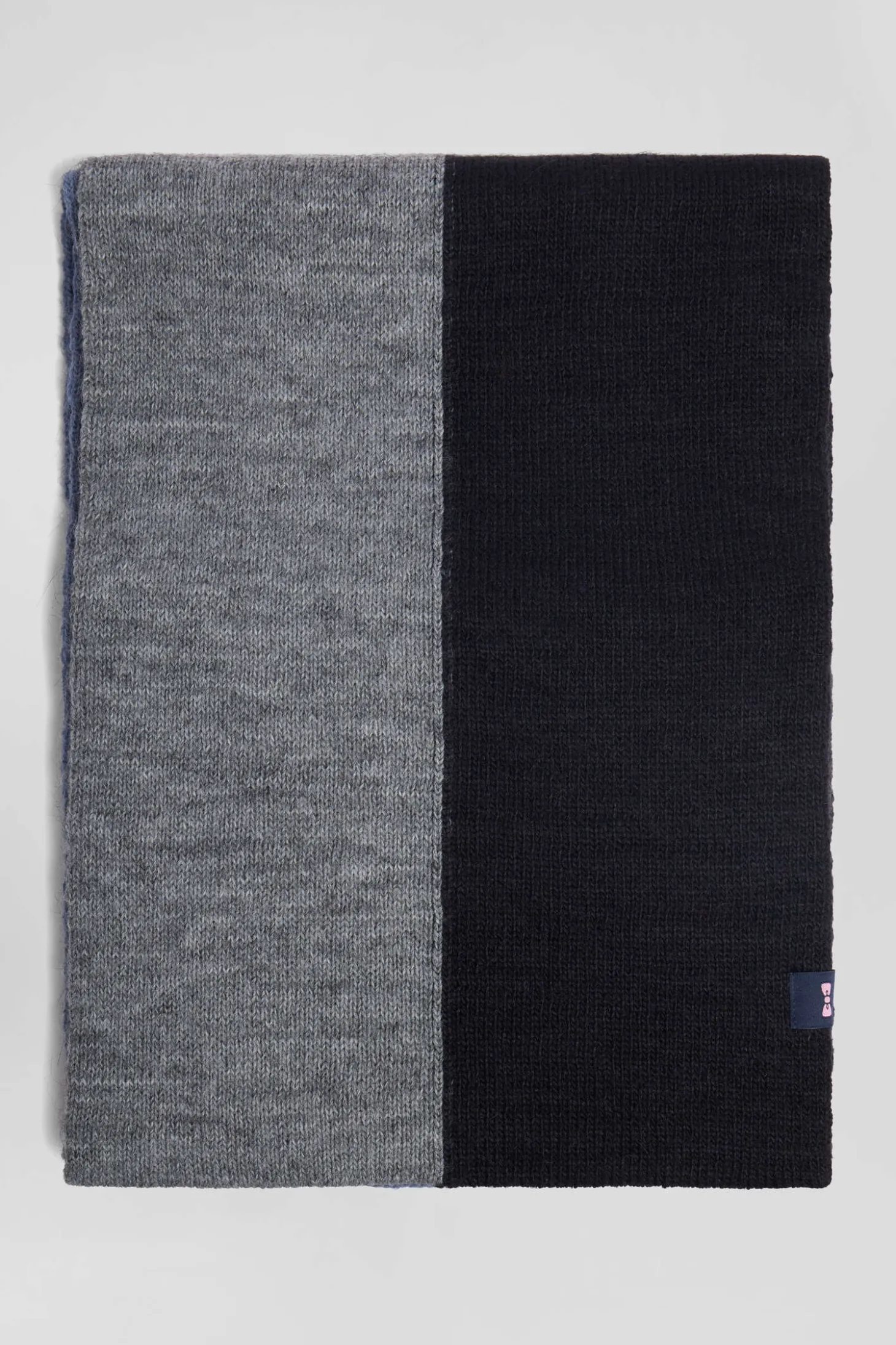 Echarpe colorblock bleu marine