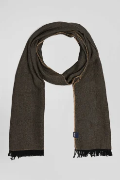 Echarpe en coton mélangé chiné marron