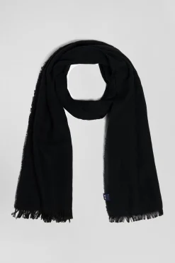 Echarpe en coton mélangé chiné bleu marine
