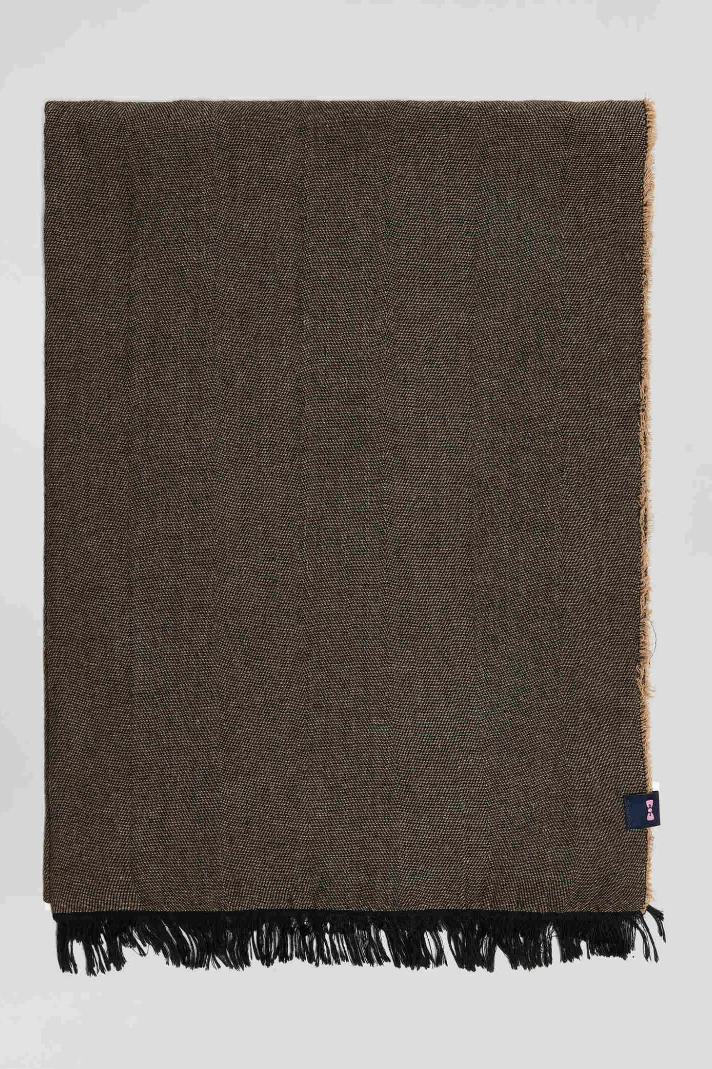 Echarpe en coton mélangé chiné marron