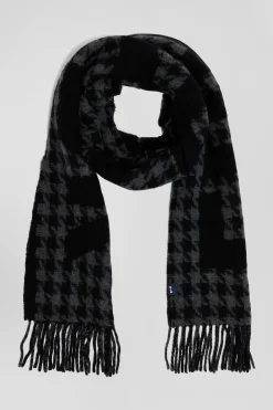 Echarpe en laine mélangée noir Lettrage jacquard Eden Park