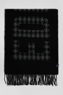 Echarpe en laine mélangée noir Lettrage jacquard Eden Park