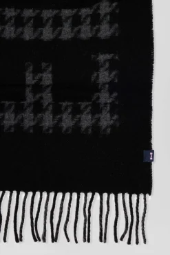 Echarpe en laine mélangée noir Lettrage jacquard Eden Park