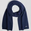 Echarpe unie en coton bleu foncé