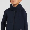 Echarpe unie en coton bleu marine broderie nœud papillon