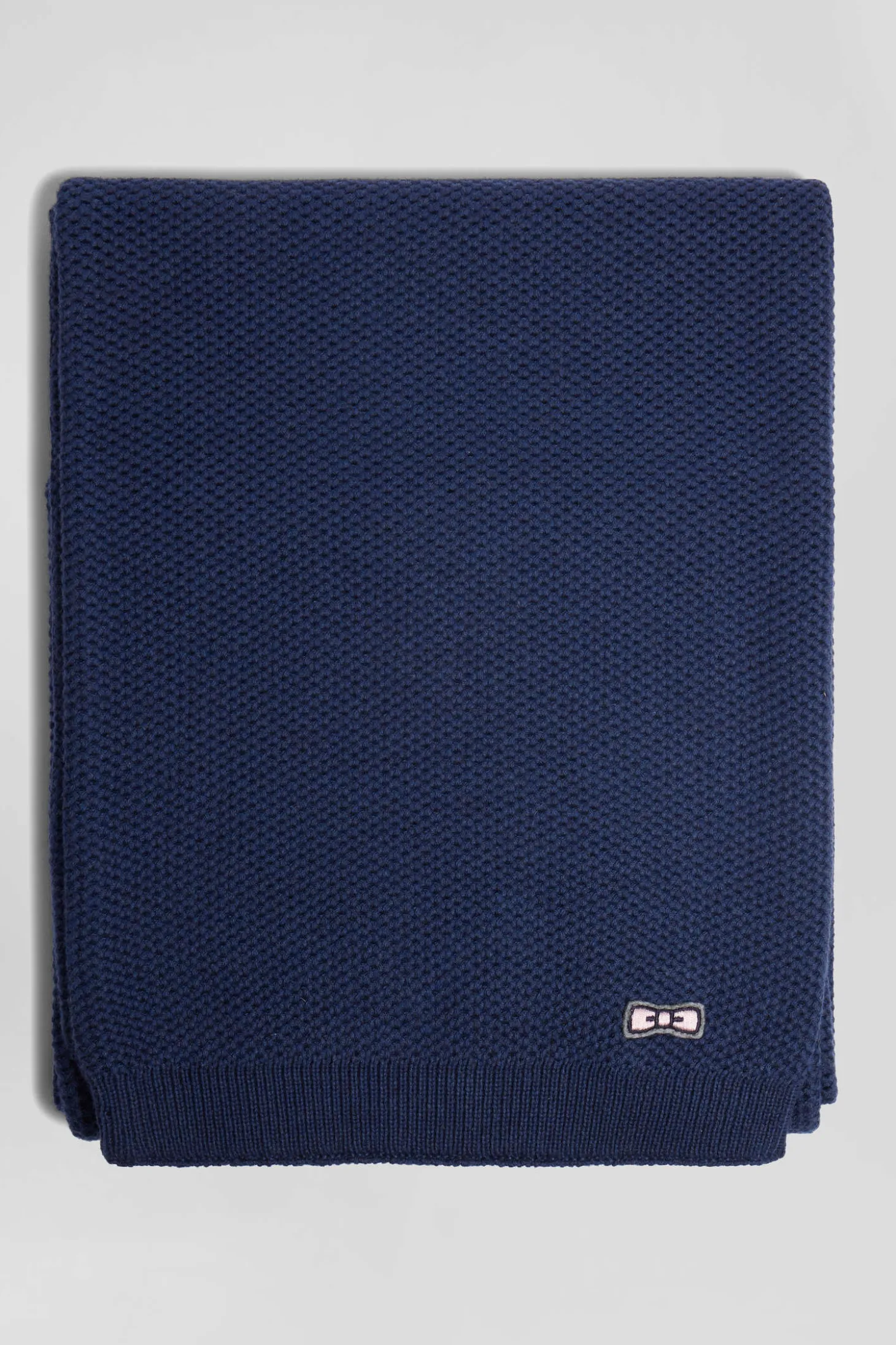 Echarpe unie en coton bleu foncé