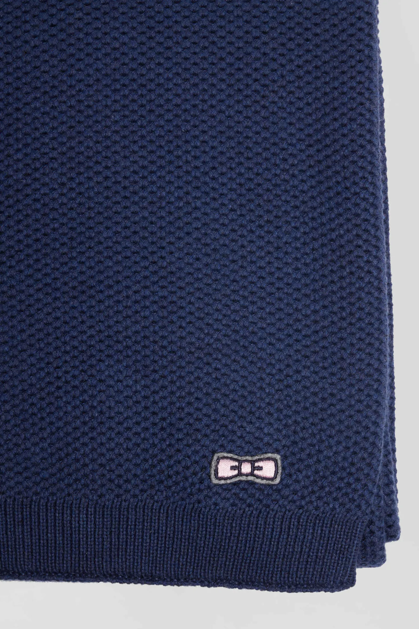 Echarpe unie en coton bleu foncé