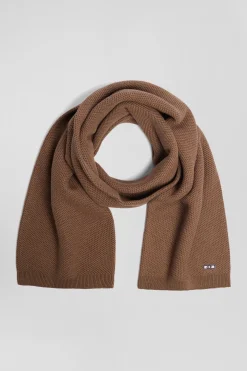 Echarpe unie en coton camel