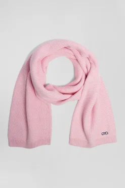 Echarpe unie en coton rose