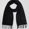 Echarpe unie frangée noire