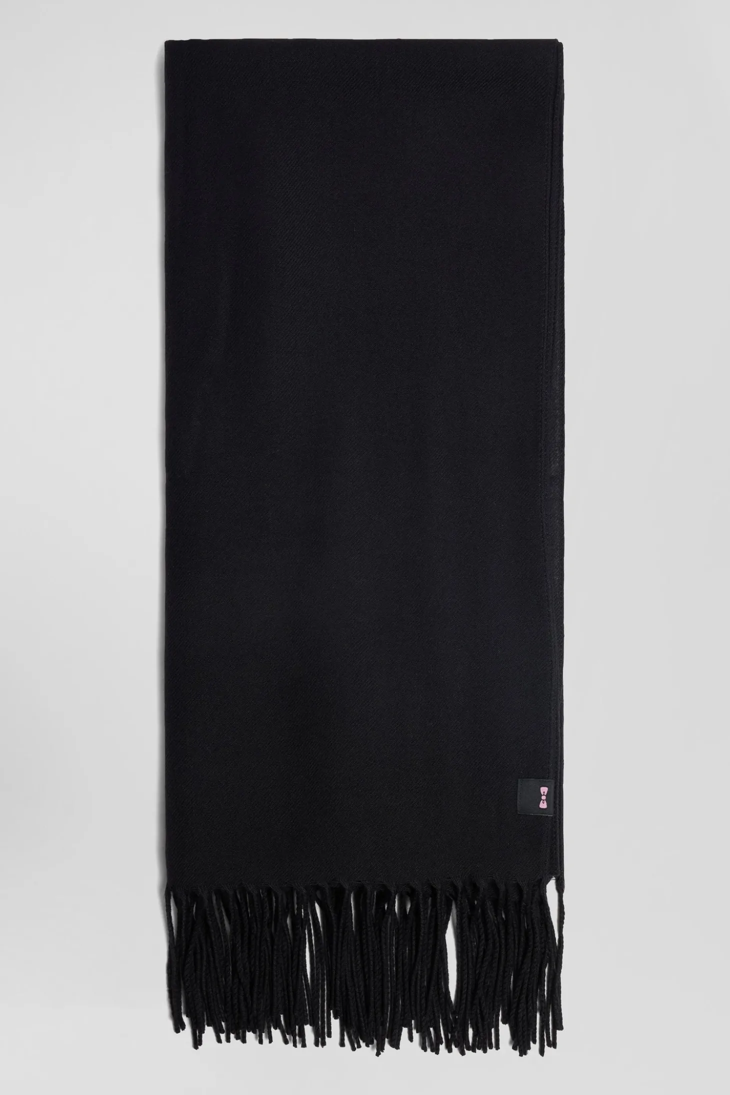Echarpe unie frangée noire