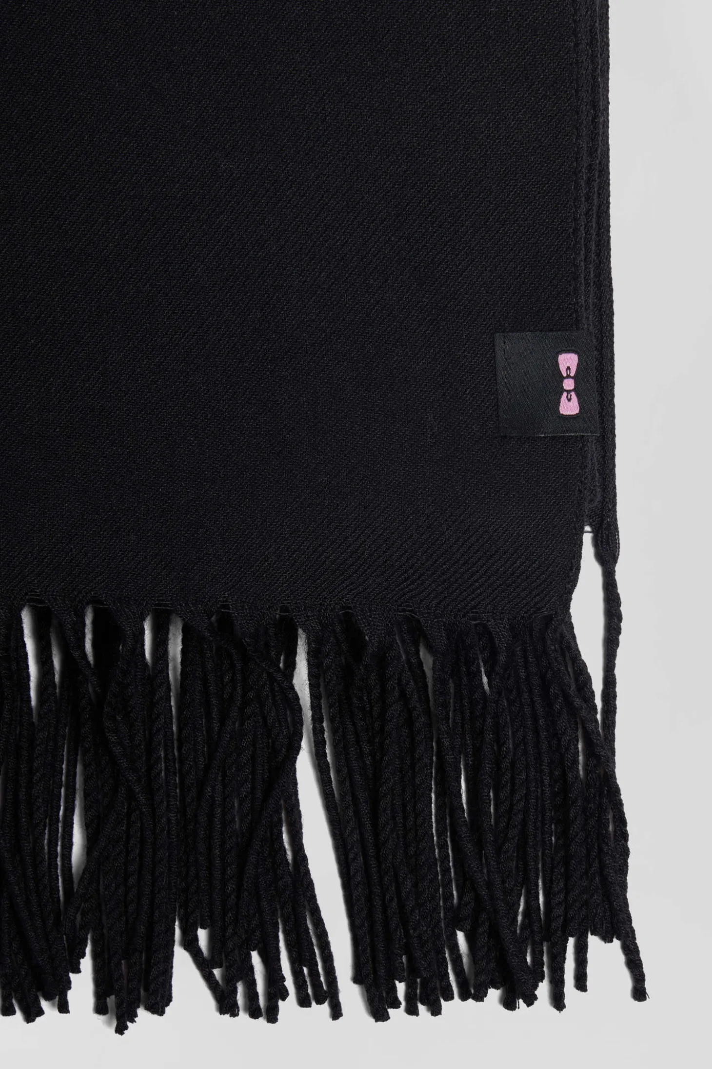 Echarpe unie frangée noire