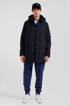 Imperméable en nylon à capuche bleu marine