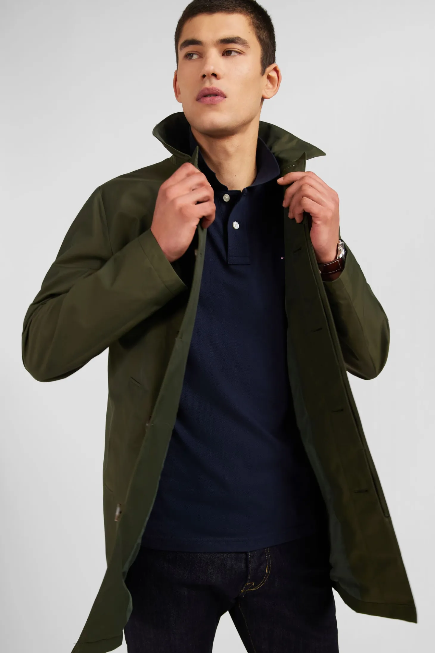 Imperméable uni kaki