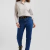 Jean 5 poches en coton bleu foncé coupe Slim
