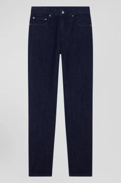 Jean 5 poches en coton bleu marine coupe Regular