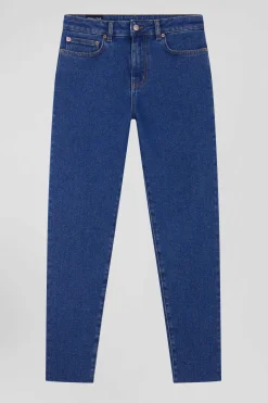 Jean 5 poches en coton bleu foncé coupe Slim