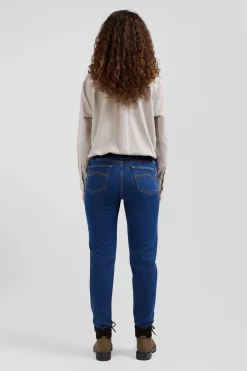Jean 5 poches en coton bleu foncé coupe Slim