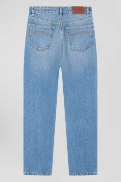 Jean 5 poches en coton bleu coupe Regular