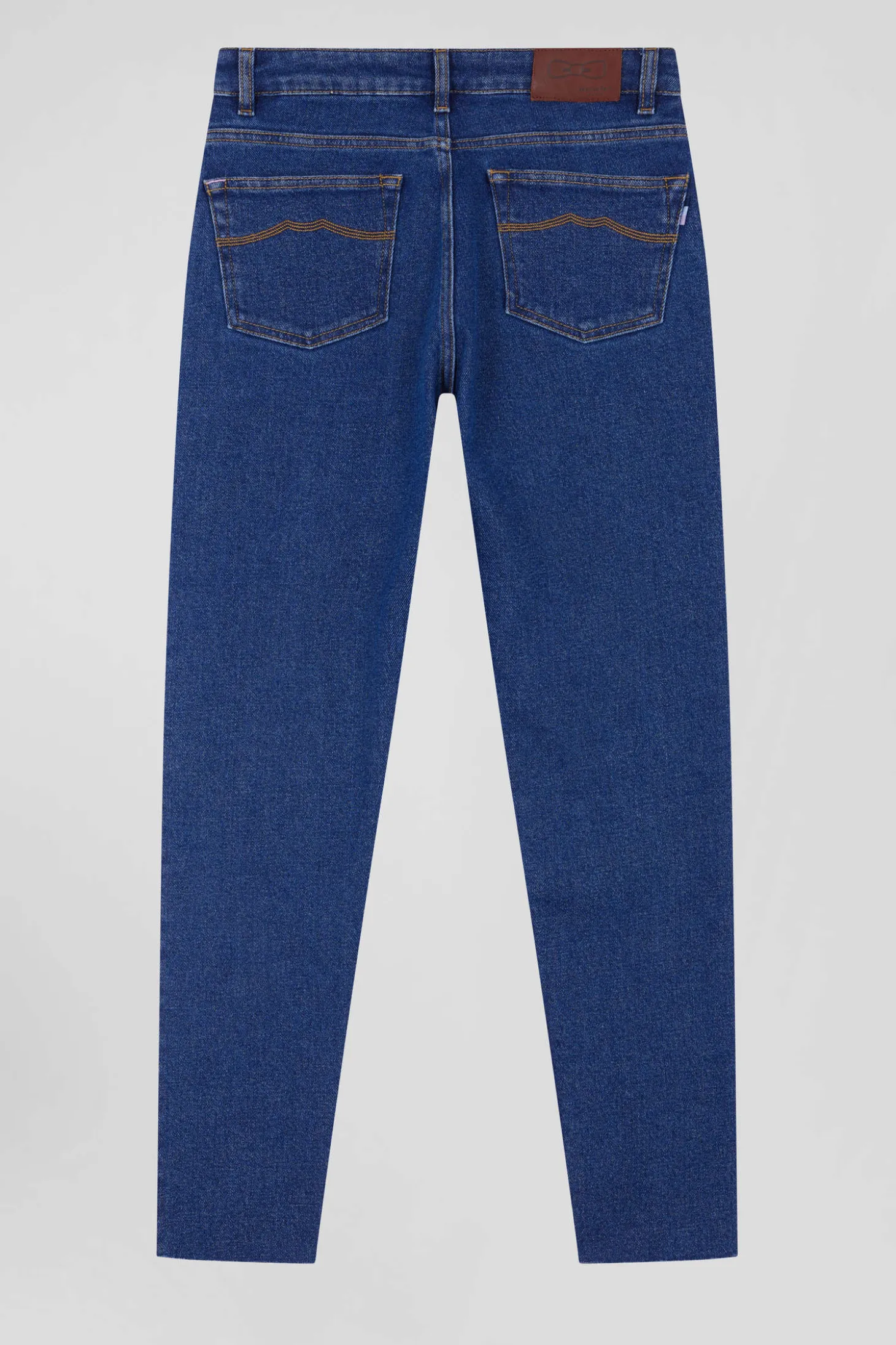 Jean 5 poches en coton bleu foncé coupe Slim