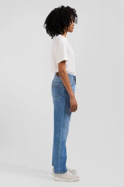 Jean 5 poches en coton bleu coupe Regular