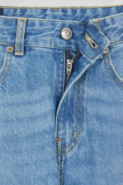 Jean 5 poches en coton bleu coupe Regular