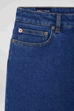 Jean 5 poches en coton bleu foncé coupe Slim