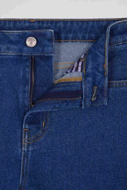 Jean 5 poches en coton bleu foncé coupe Slim